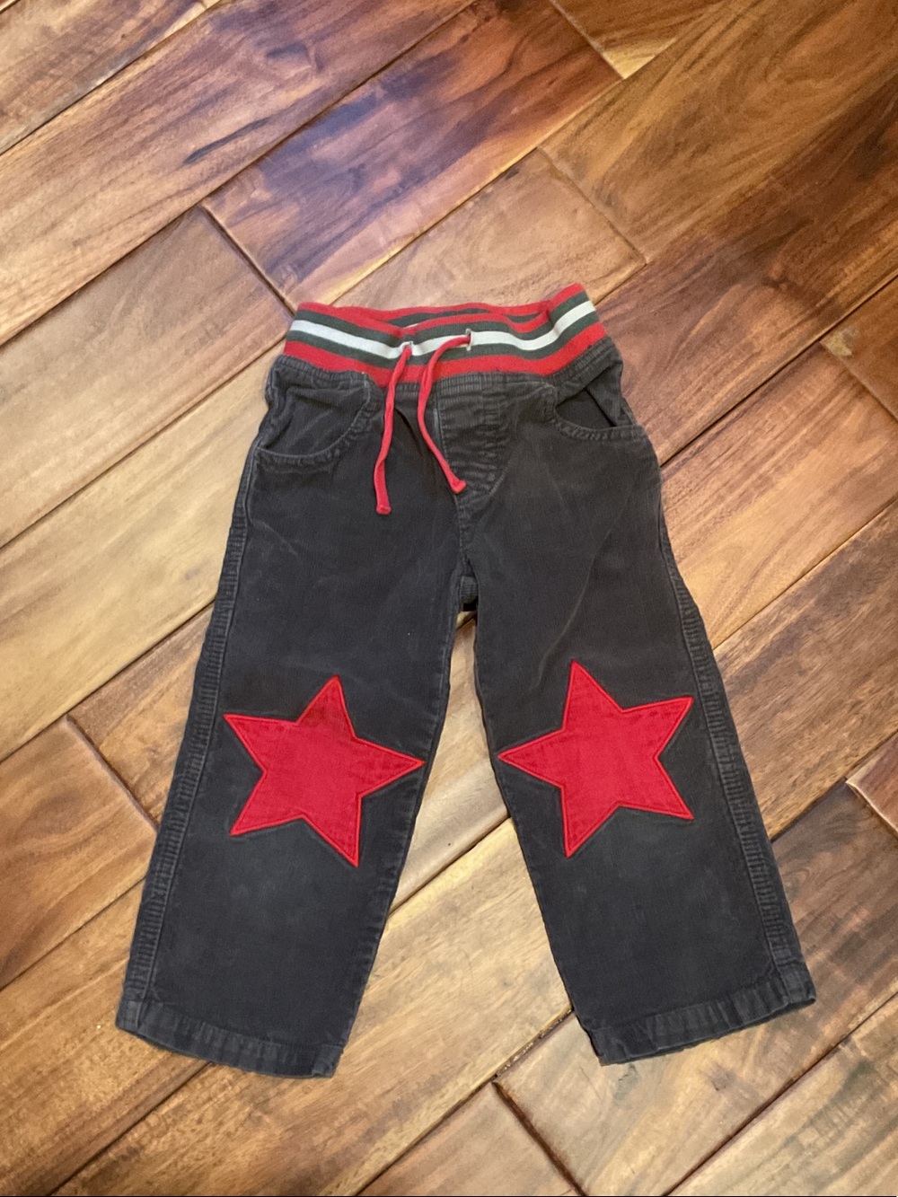 Baby Boden Corduroy Pants with Red Star Knees